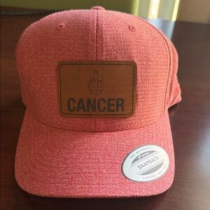 Cancer Patch Snapback Hat - Coral